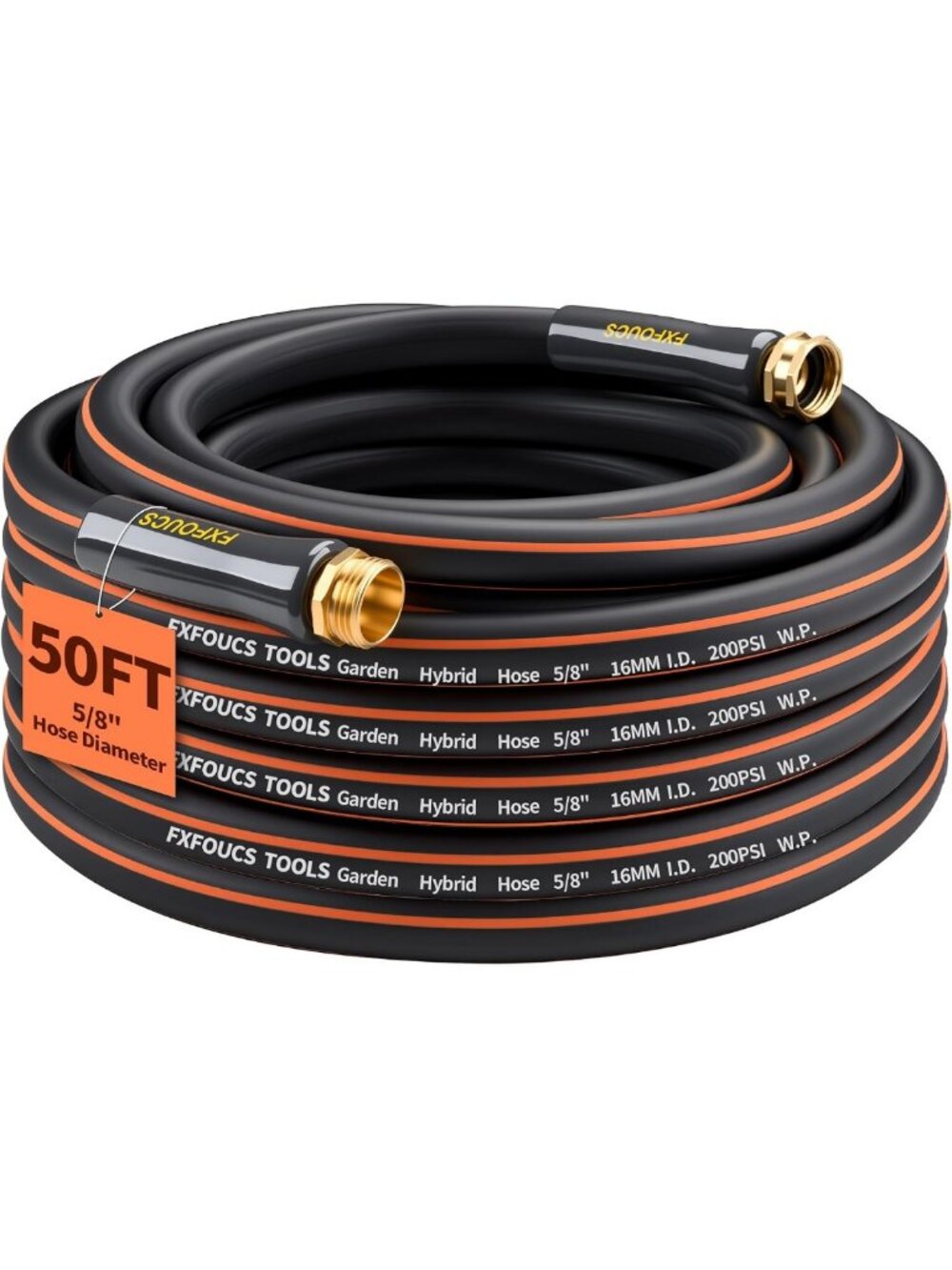 Heavy Duty 50ft Garden Hose - Kink Resistant, Durable Water Hose for Outdoor Use